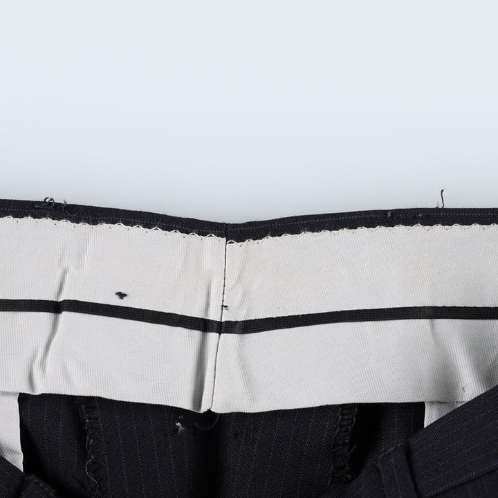 ~90'S Striped Pattern Slacks Pants Men's W34 Vintage unclear navy blue type Vintage Second Hand