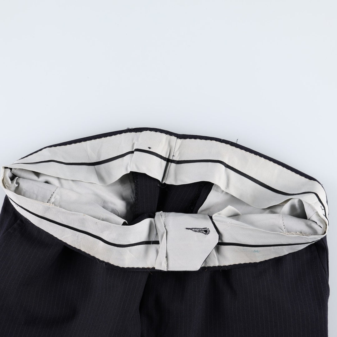 ~90'S Striped Pattern Slacks Pants Men's W34 Vintage unclear navy blue type Vintage Second Hand