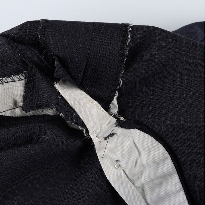 ~90'S Striped Pattern Slacks Pants Men's W34 Vintage unclear navy blue type Vintage Second Hand