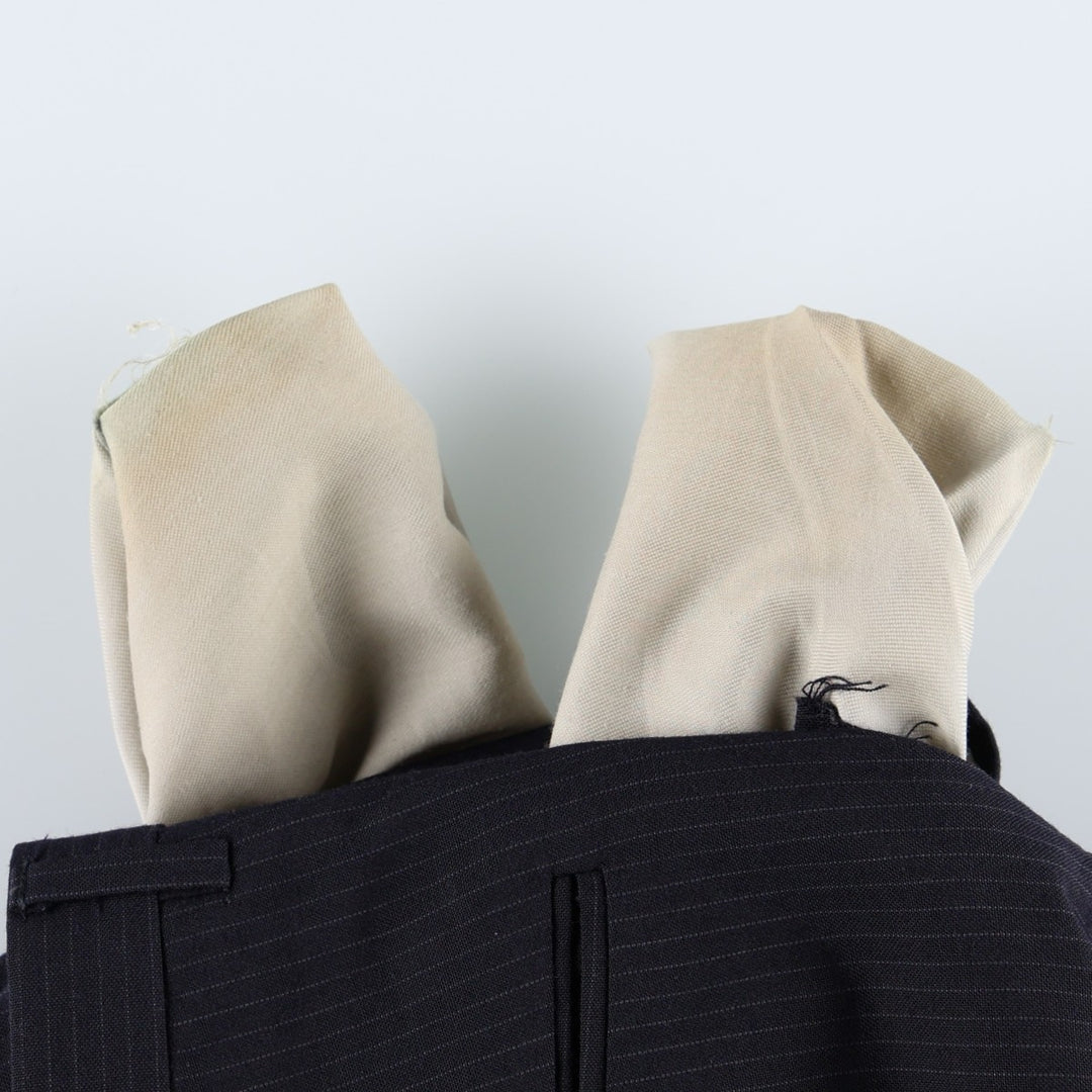 ~90'S Striped Pattern Slacks Pants Men's W34 Vintage unclear navy blue type Vintage Second Hand