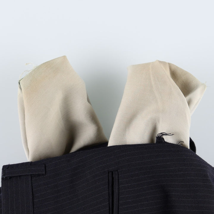 ~90'S Striped Pattern Slacks Pants Men's W34 Vintage unclear navy blue type Vintage Second Hand