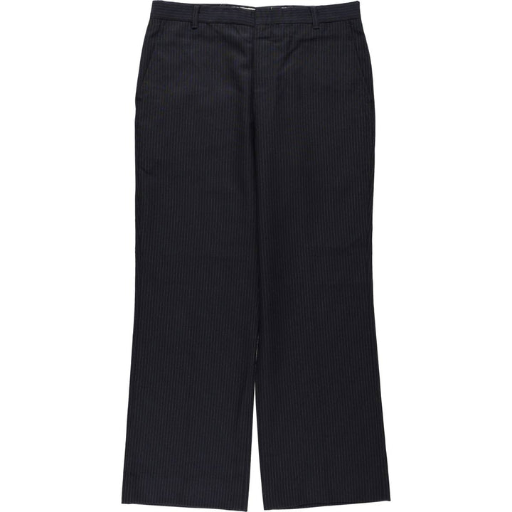 Vintage striped pattern slacks for men, size W33 unclear navy blue type Vintage Second Hand
