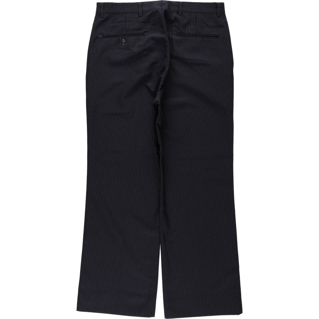 Vintage striped pattern slacks for men, size W33 unclear navy blue type Vintage Second Hand