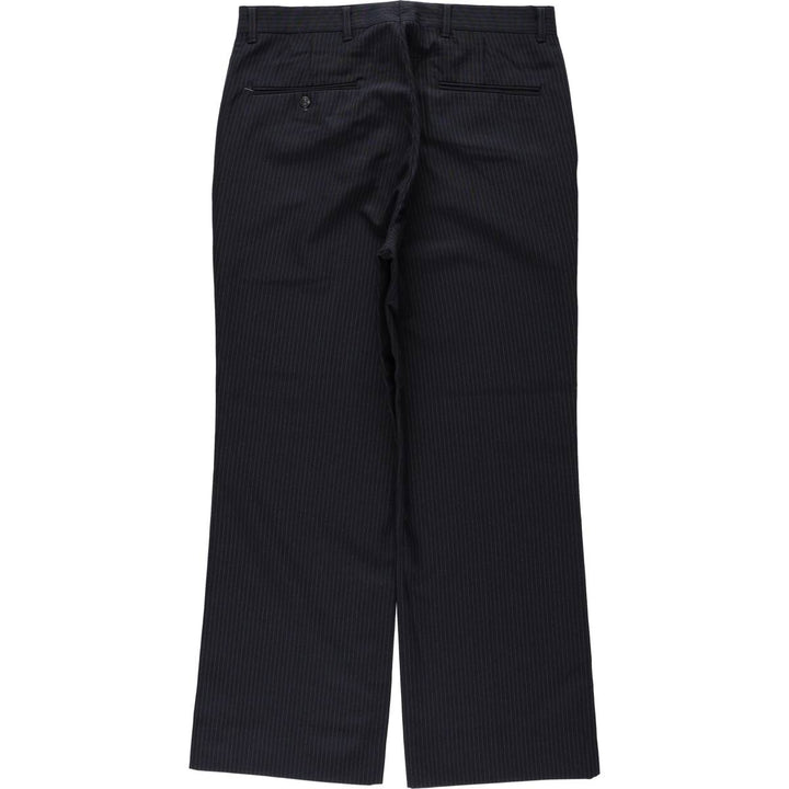 Vintage striped pattern slacks for men, size W33 unclear navy blue type Vintage Second Hand