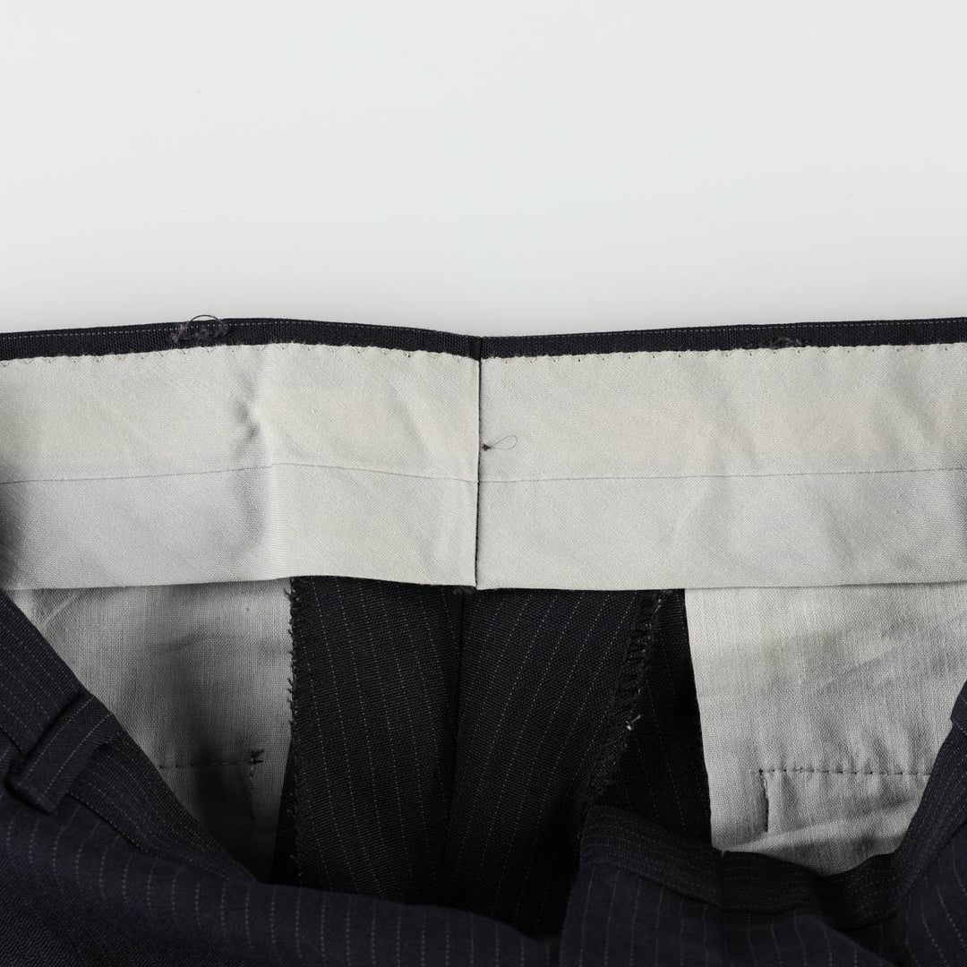 Vintage striped pattern slacks for men, size W33 unclear navy blue type Vintage Second Hand