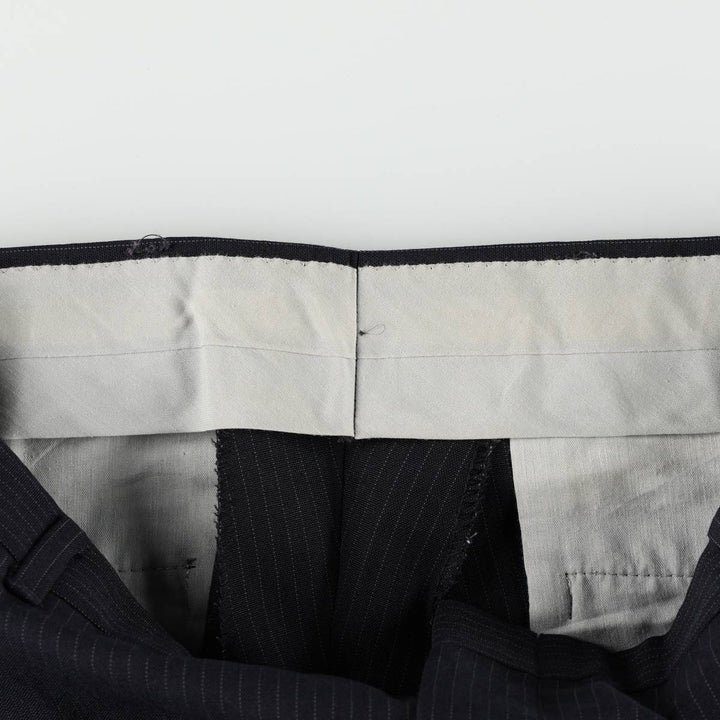 Vintage striped pattern slacks for men, size W33 unclear navy blue type Vintage Second Hand