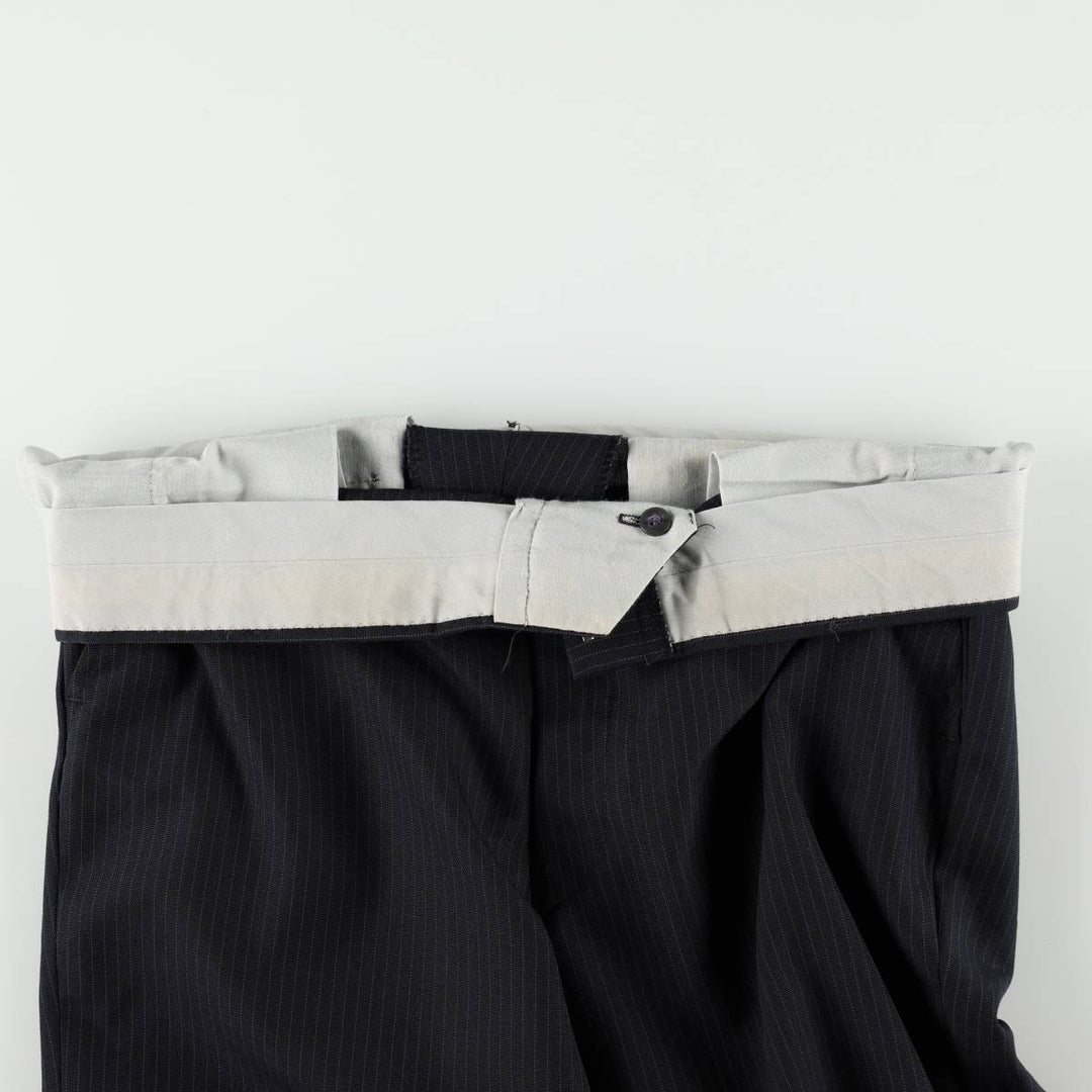 Vintage striped pattern slacks for men, size W33 unclear navy blue type Vintage Second Hand