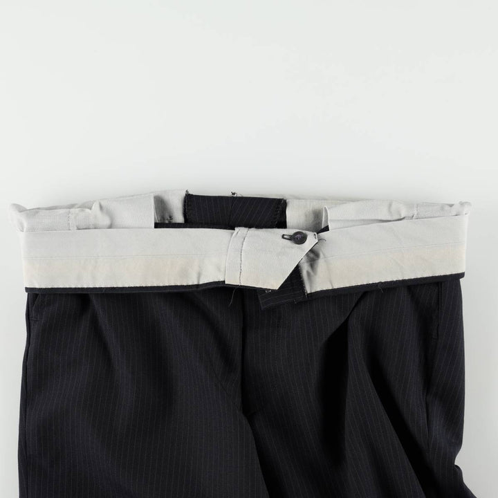 Vintage striped pattern slacks for men, size W33 unclear navy blue type Vintage Second Hand