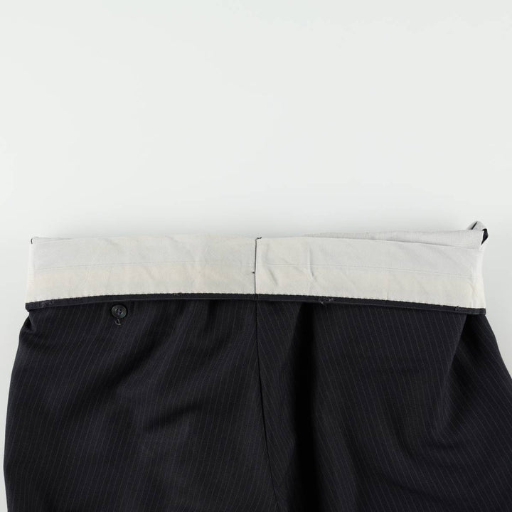 Vintage striped pattern slacks for men, size W33 unclear navy blue type Vintage Second Hand