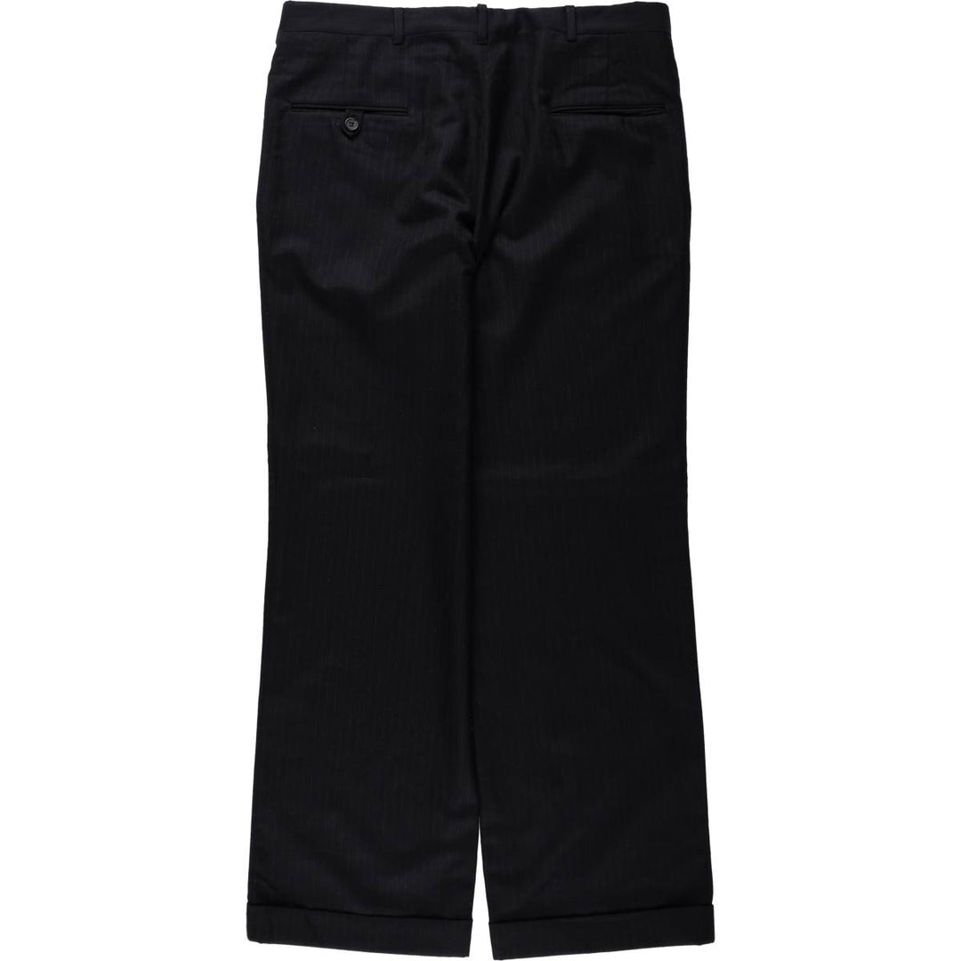 ~90'S Striped Pattern Slacks Pants, Made in USA, Men's W35 (approx.), Vintage unclear navy blue type Vintage Second Hand