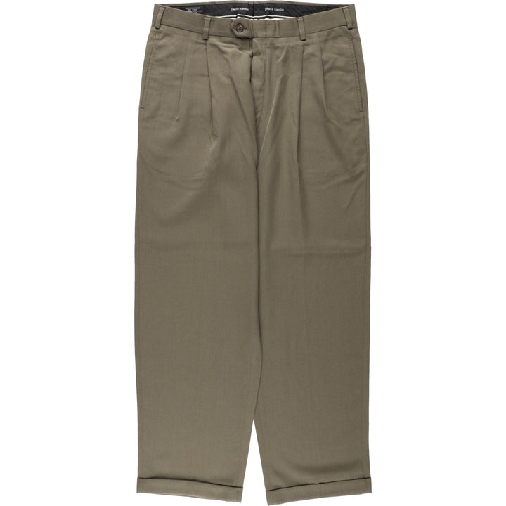 Pierre Cardin slacks, made in the USA, men's size W35 (approx.), two pleats. unclear brown type Vintage Second Hand