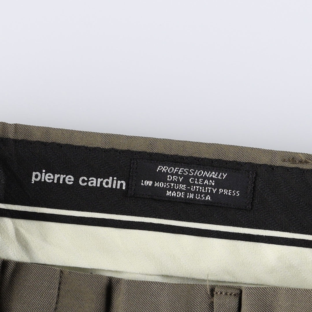 Pierre Cardin slacks, made in the USA, men's size W35 (approx.), two pleats. unclear brown type Vintage Second Hand