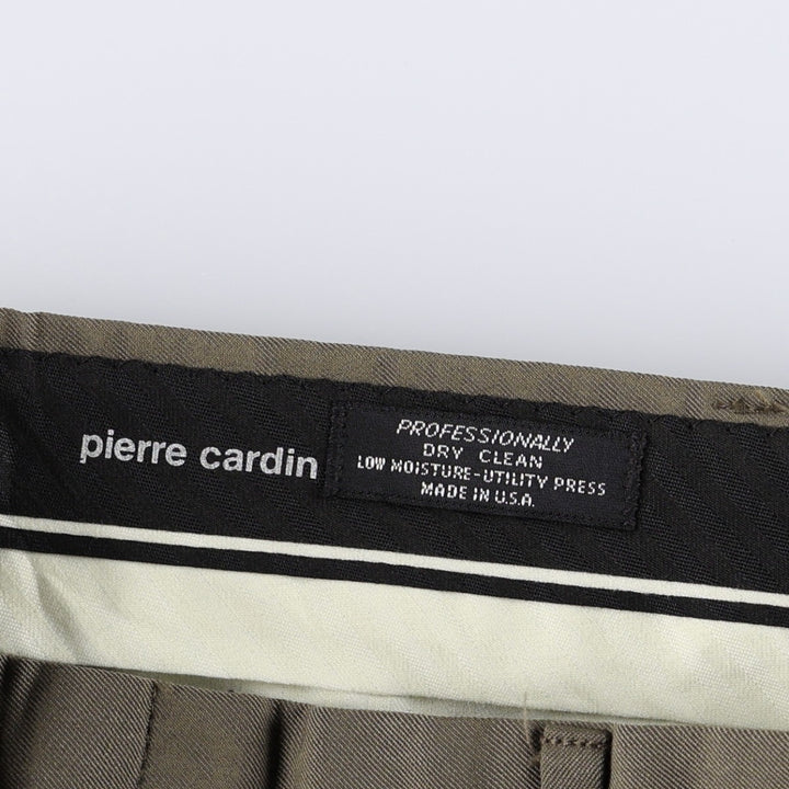 Pierre Cardin slacks, made in the USA, men's size W35 (approx.), two pleats. unclear brown type Vintage Second Hand