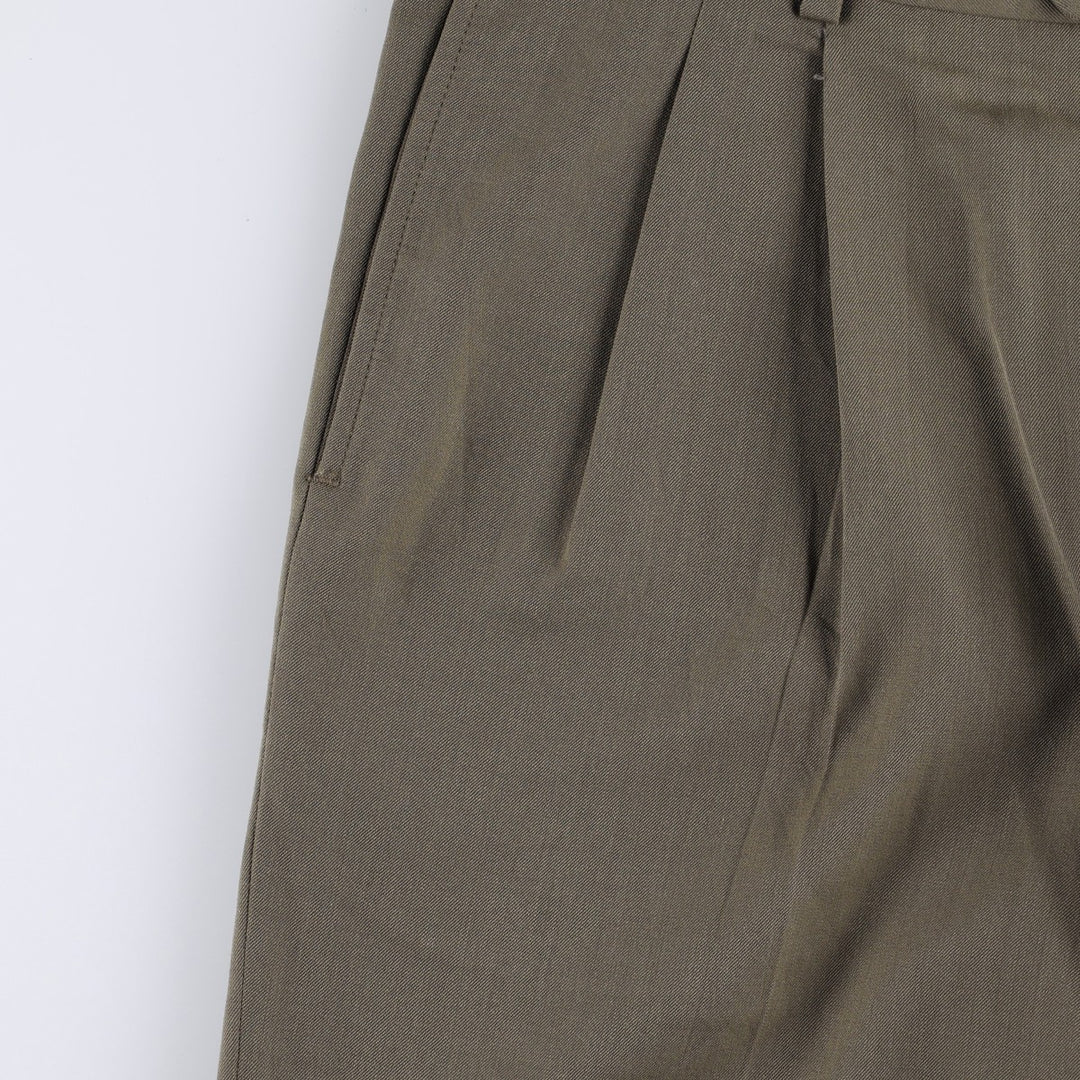 Pierre Cardin slacks, made in the USA, men's size W35 (approx.), two pleats. unclear brown type Vintage Second Hand