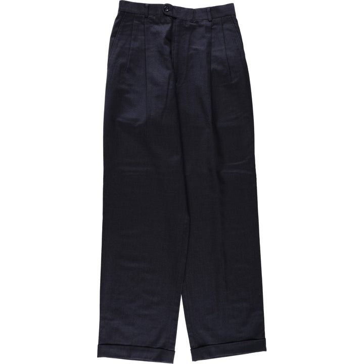 Vintage men's two-pleat slacks from the 1990s, equivalent to size W32. unclear navy blue type Vintage Second Hand