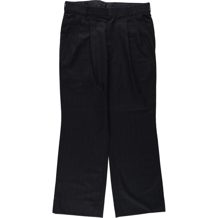 Vintage men's two-pleat slacks from the 1990s, equivalent to size W32. unclear navy blue type Vintage Second Hand