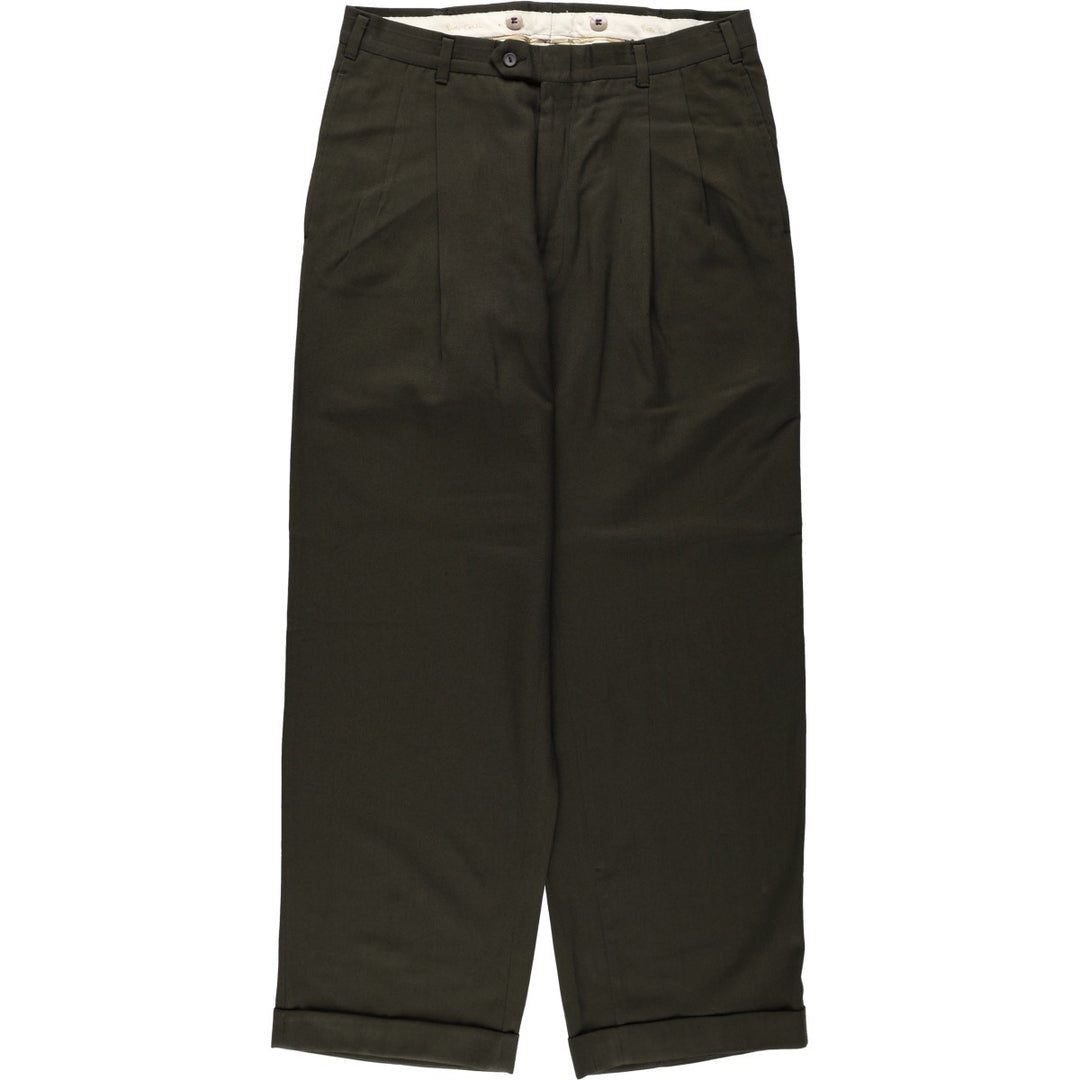 Pierre Cardin Two-pleat slacks for men, size W32 unclear Green type dark green Vintage Second Hand