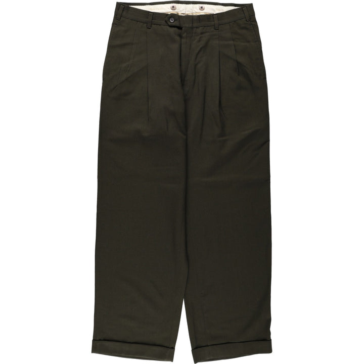 Pierre Cardin Two-pleat slacks for men, size W32 unclear Green type dark green Vintage Second Hand