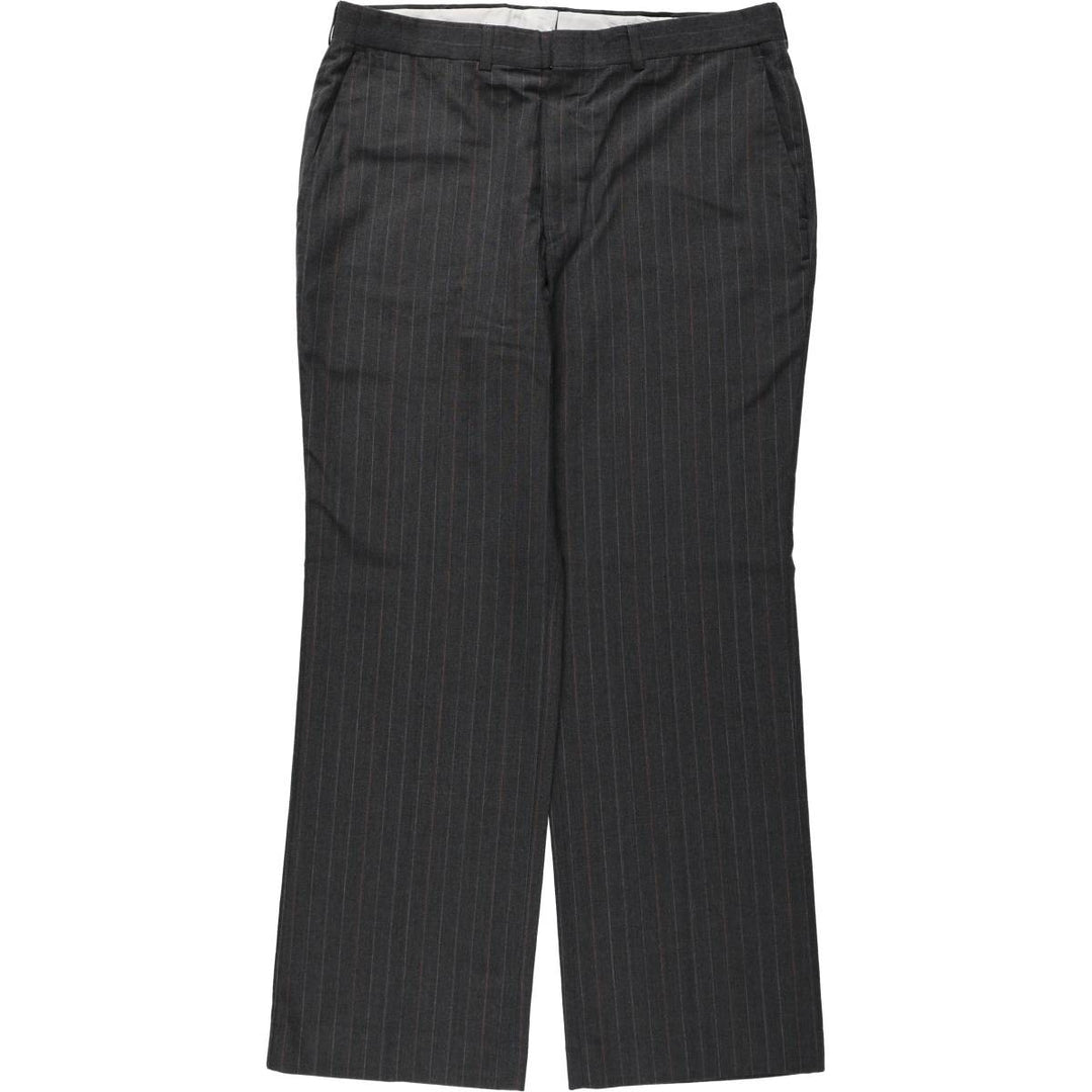 ~1980'S Striped Pattern Slacks Pants Men's W35 (approx.) Vintage unclear Charcoal Vintage Second Hand