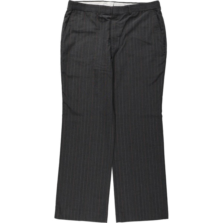 ~1980'S Striped Pattern Slacks Pants Men's W35 (approx.) Vintage unclear Charcoal Vintage Second Hand
