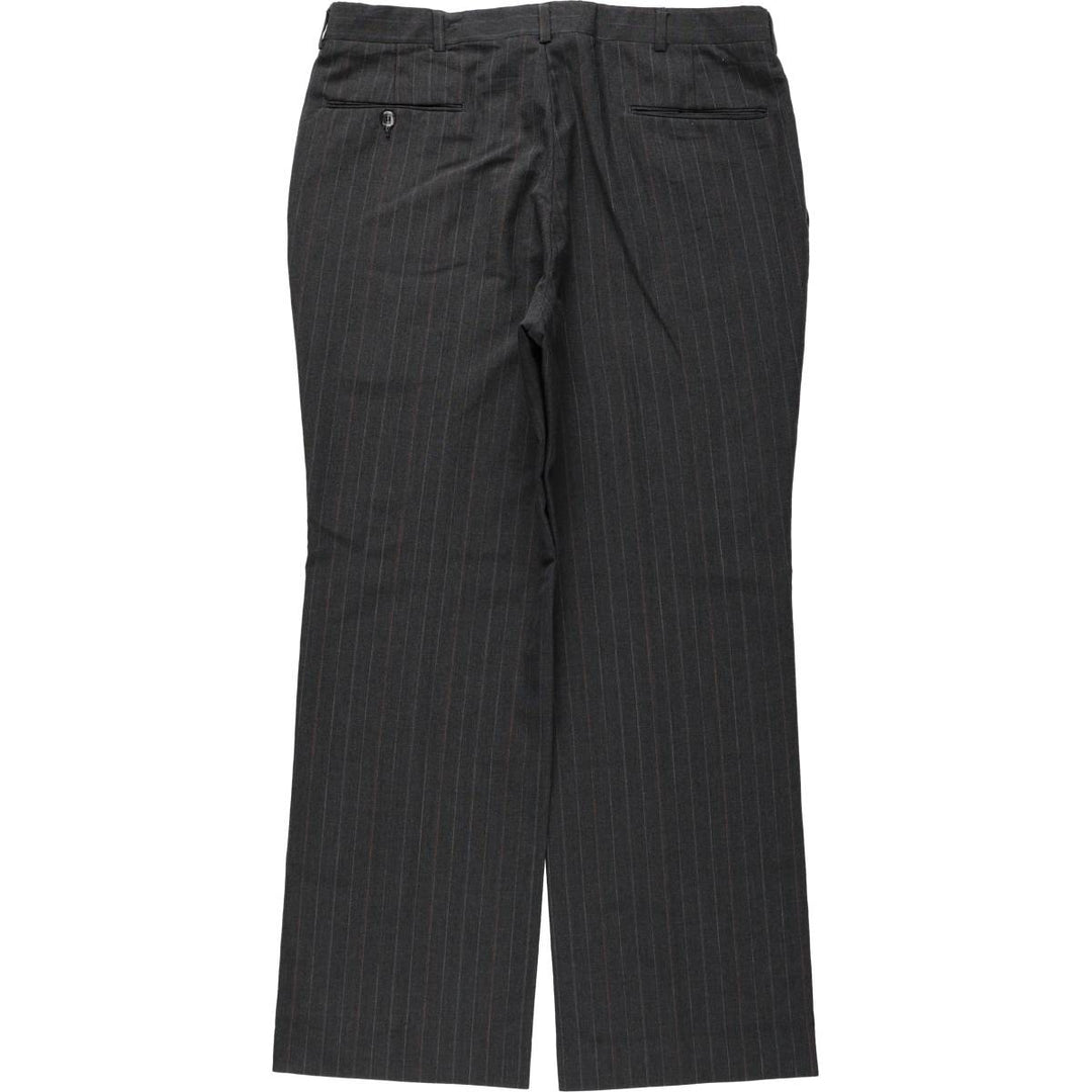 ~1980'S Striped Pattern Slacks Pants Men's W35 (approx.) Vintage unclear Charcoal Vintage Second Hand