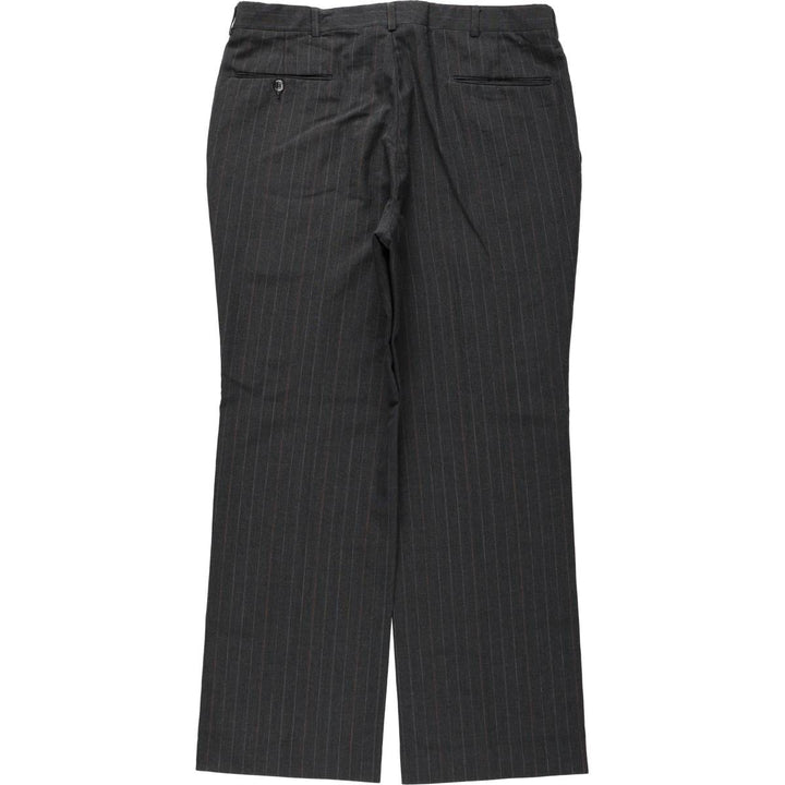 ~1980'S Striped Pattern Slacks Pants Men's W35 (approx.) Vintage unclear Charcoal Vintage Second Hand