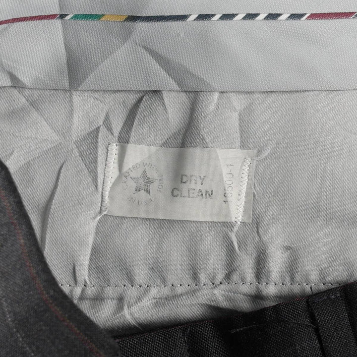 ~1980'S Striped Pattern Slacks Pants Men's W35 (approx.) Vintage unclear Charcoal Vintage Second Hand