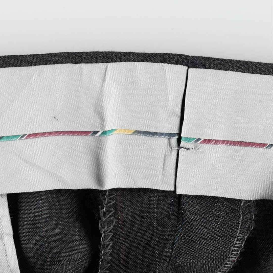 ~1980'S Striped Pattern Slacks Pants Men's W35 (approx.) Vintage unclear Charcoal Vintage Second Hand