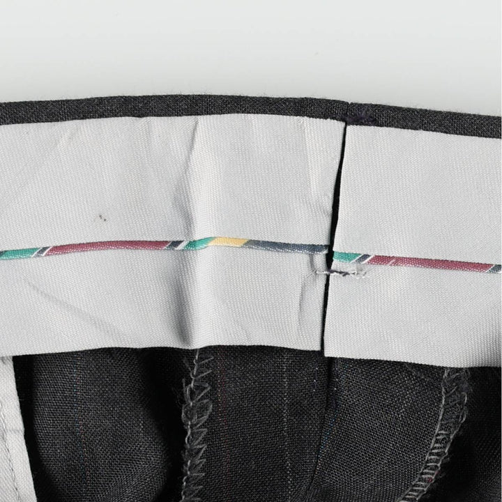 ~1980'S Striped Pattern Slacks Pants Men's W35 (approx.) Vintage unclear Charcoal Vintage Second Hand