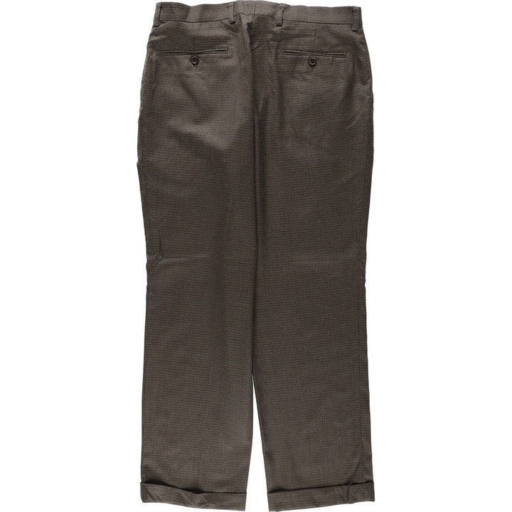 Ralph Lauren two-pleat gun club check slacks, men's size W34 (approx.) polyester brown type Vintage Second Hand
