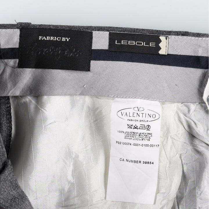 Valentino Lebole one-tuck wool trousers, men's size W36 (approx.) wool gray type Vintage Second Hand