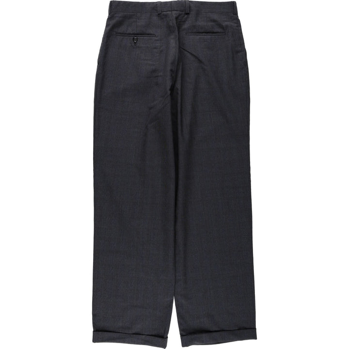 Burberry's Glen Plaid Two-Pleat Slacks Pants, Men's W32 (approx.), Vintage unclear Charcoal Vintage Second Hand