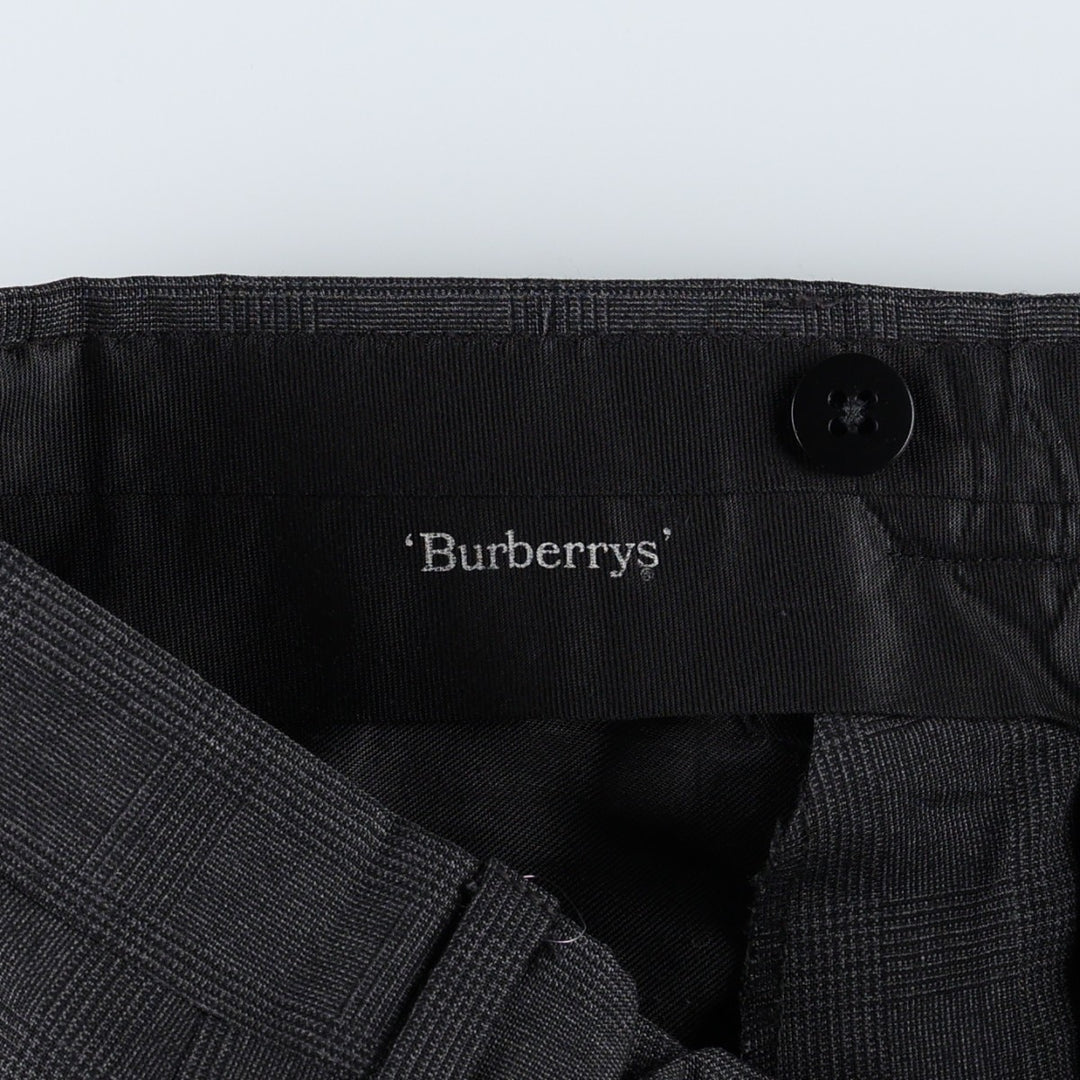 Burberry's Glen Plaid Two-Pleat Slacks Pants, Men's W32 (approx.), Vintage unclear Charcoal Vintage Second Hand