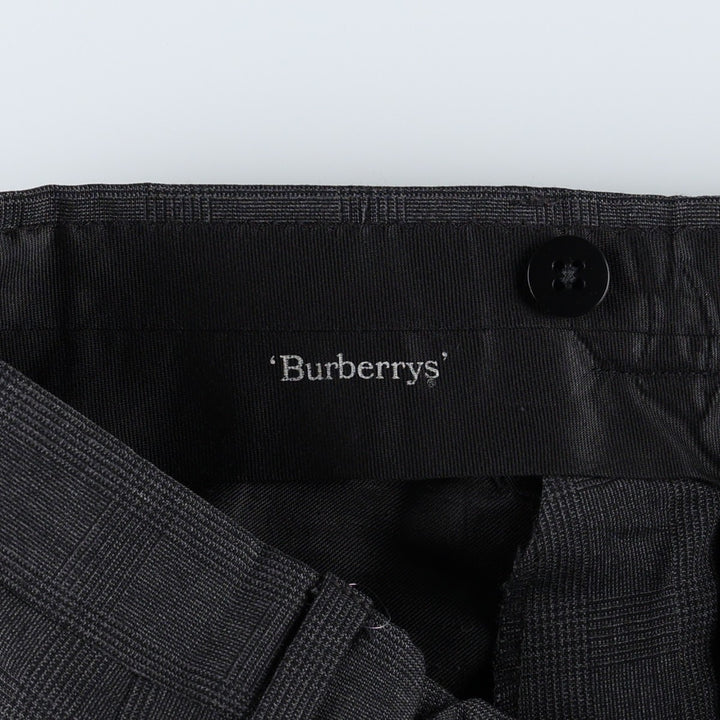 Burberry's Glen Plaid Two-Pleat Slacks Pants, Men's W32 (approx.), Vintage unclear Charcoal Vintage Second Hand