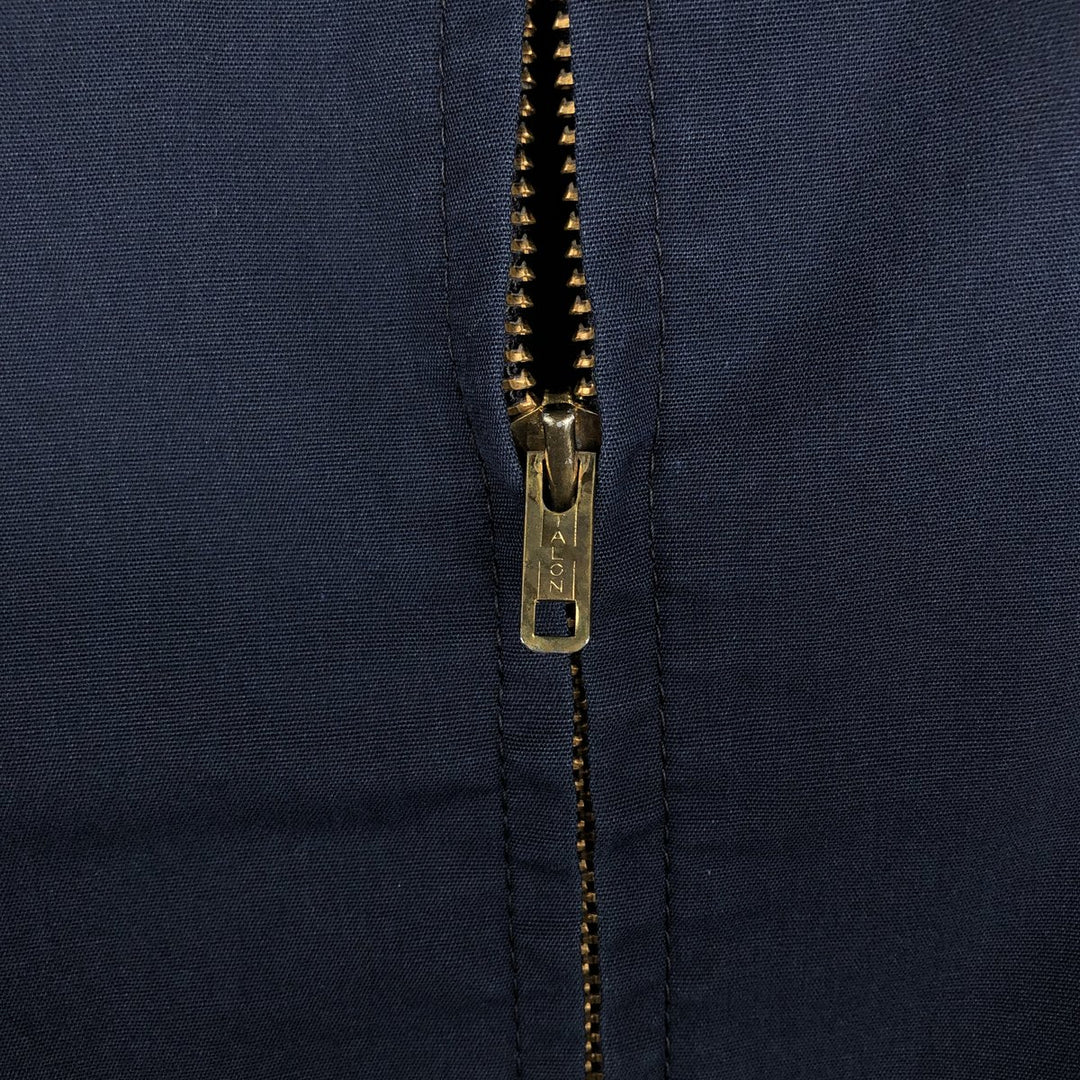 1970'S English Squire Harrington Jacket Swing Top, Made in USA, Men's XXL equivalent, Vintage polyester navy blue type Vintage Second Hand