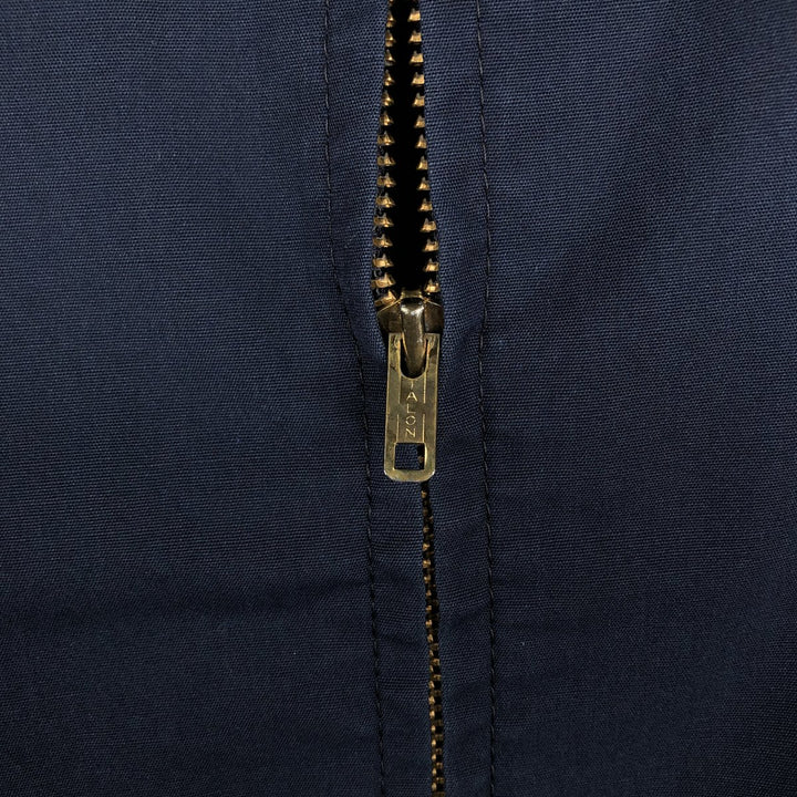 1970'S English Squire Harrington Jacket Swing Top, Made in USA, Men's XXL equivalent, Vintage polyester navy blue type Vintage Second Hand