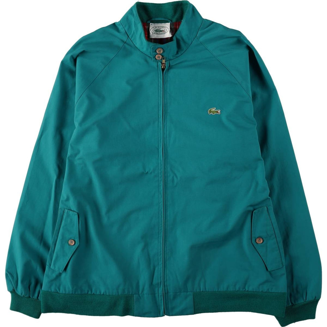 1980'S Lacoste Izod Harrington Jacket, Swing Top, Men's XL cotton Emerald green Vintage Second Hand
