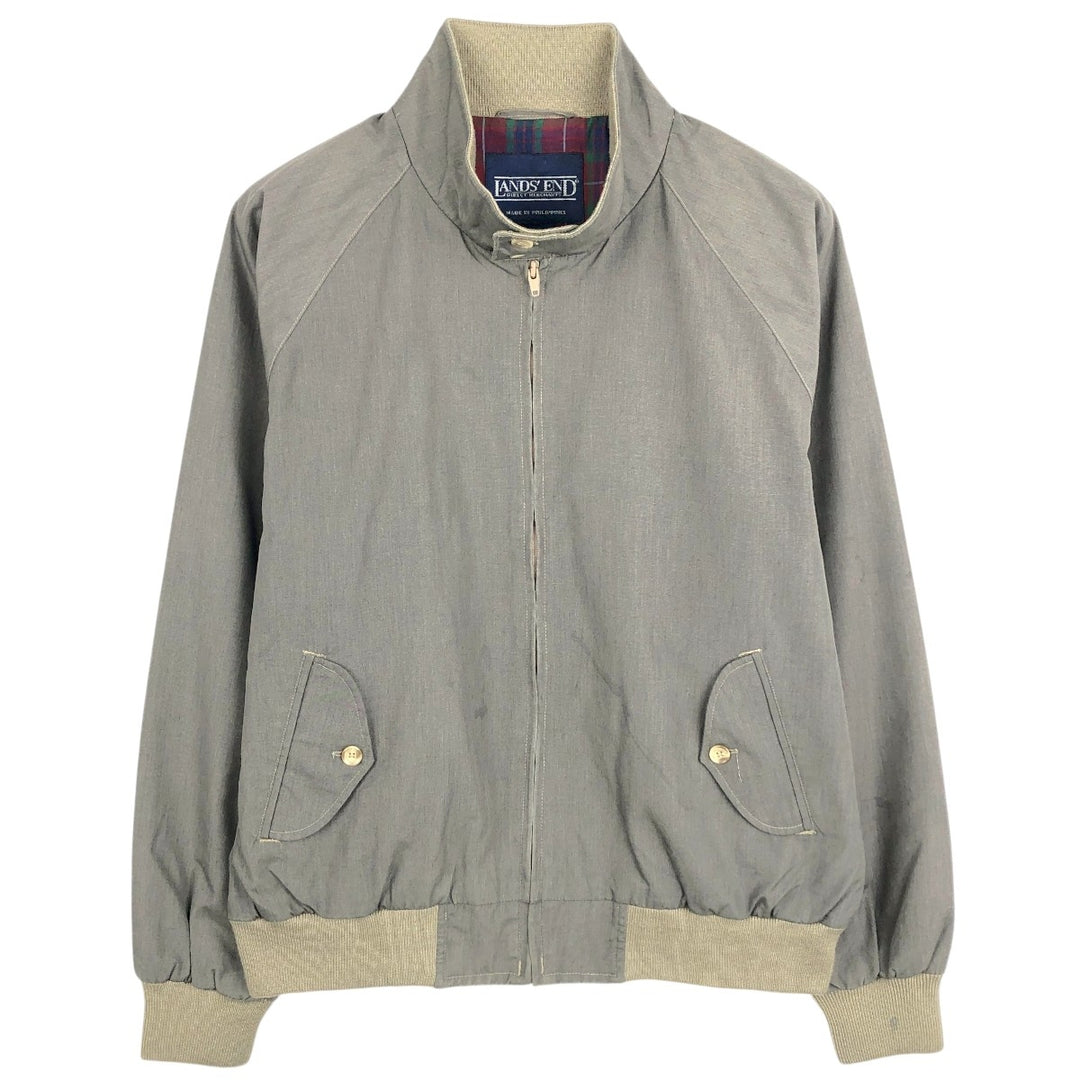 1990'S Lands' End Harrington Jacket Swing Top (Men's Size L) polyester Khaki type Vintage Second Hand