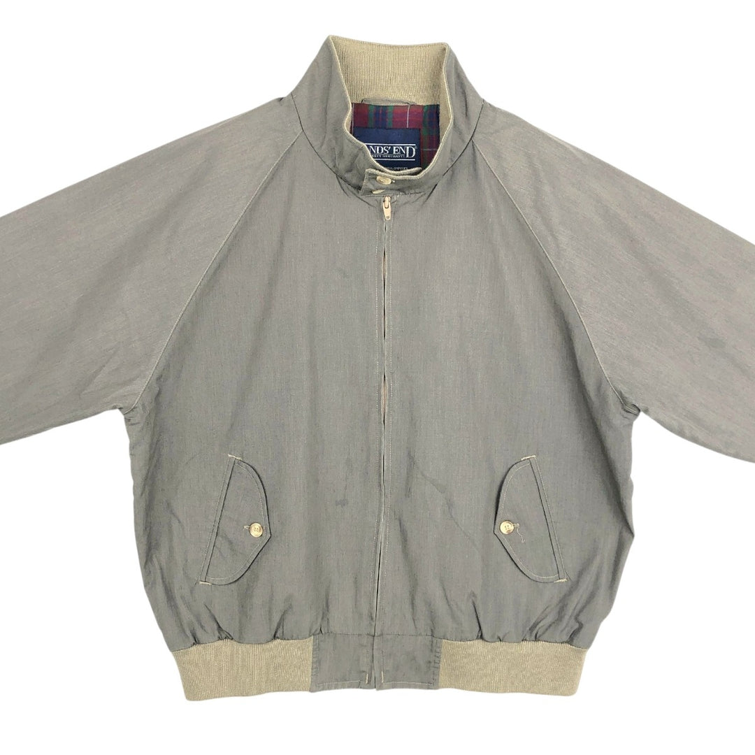 1990'S Lands' End Harrington Jacket Swing Top (Men's Size L) polyester Khaki type Vintage Second Hand