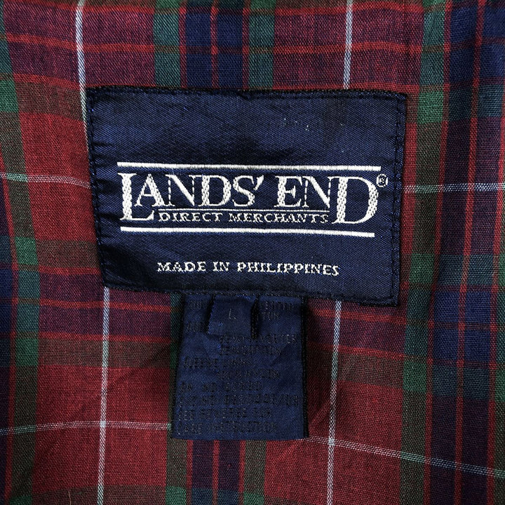 1990'S Lands' End Harrington Jacket Swing Top (Men's Size L) polyester Khaki type Vintage Second Hand