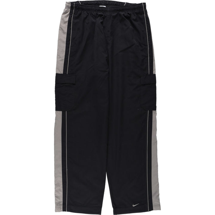 00'S Nike Warm-up Pants, Nylon Pants, Rustling Pants, Men's XL Size polyester black type Vintage Second Hand