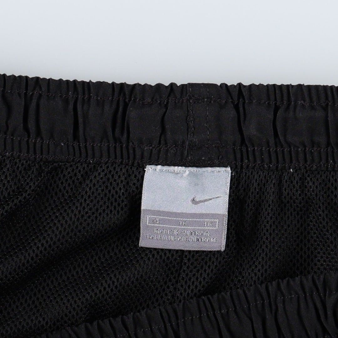 00'S Nike Warm-up Pants, Nylon Pants, Rustling Pants, Men's XL Size polyester black type Vintage Second Hand