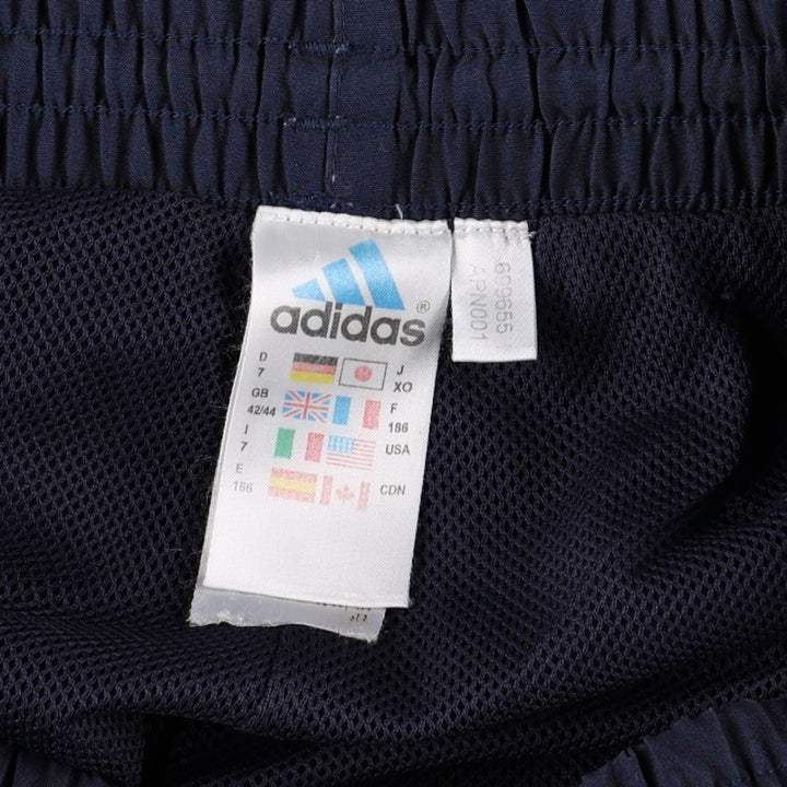 2000'S Adidas warm-up pants, nylon pants, crinkle pants, men's size XL polyester navy blue type Vintage Second Hand