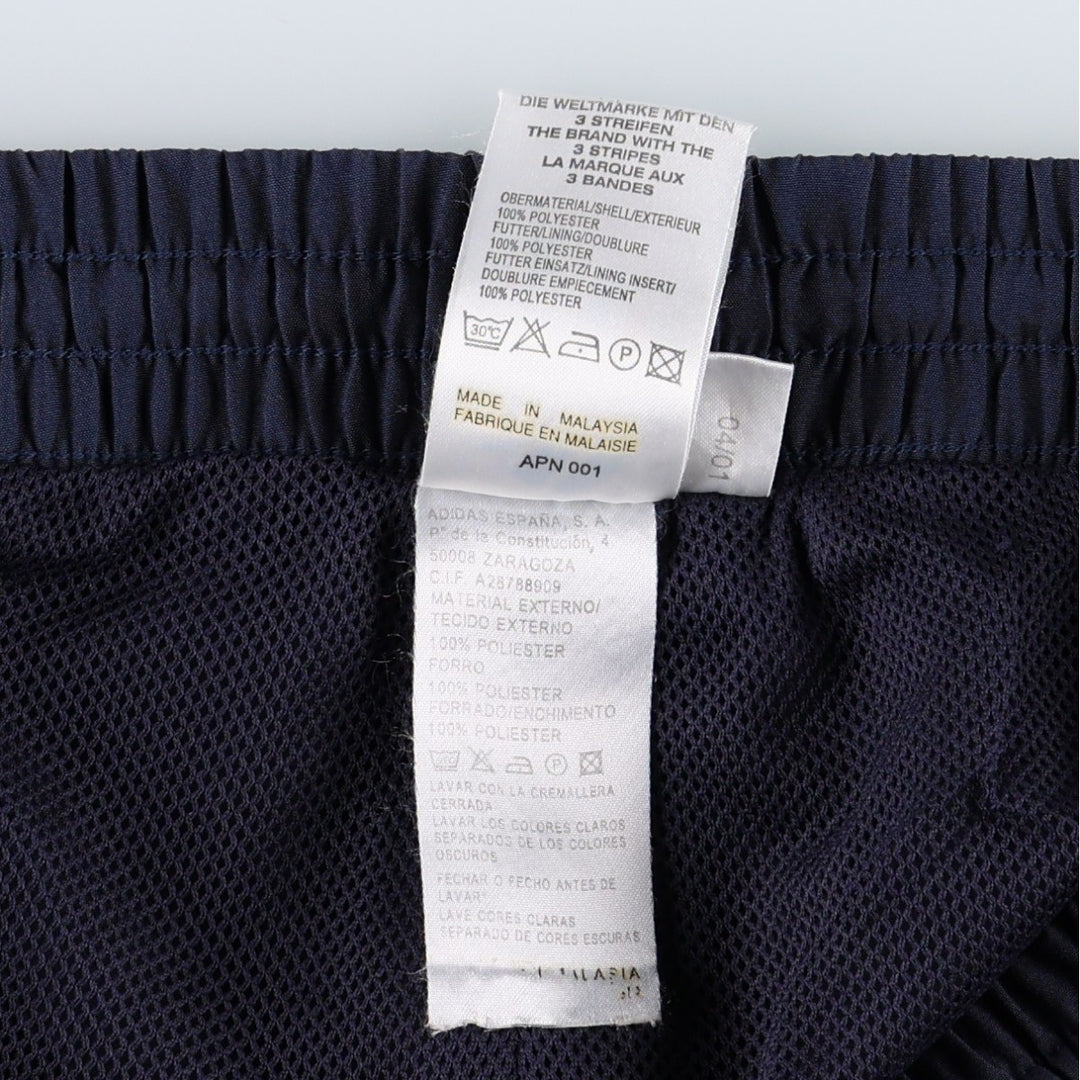 2000'S Adidas warm-up pants, nylon pants, crinkle pants, men's size XL polyester navy blue type Vintage Second Hand