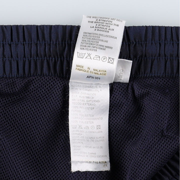 2000'S Adidas warm-up pants, nylon pants, crinkle pants, men's size XL polyester navy blue type Vintage Second Hand