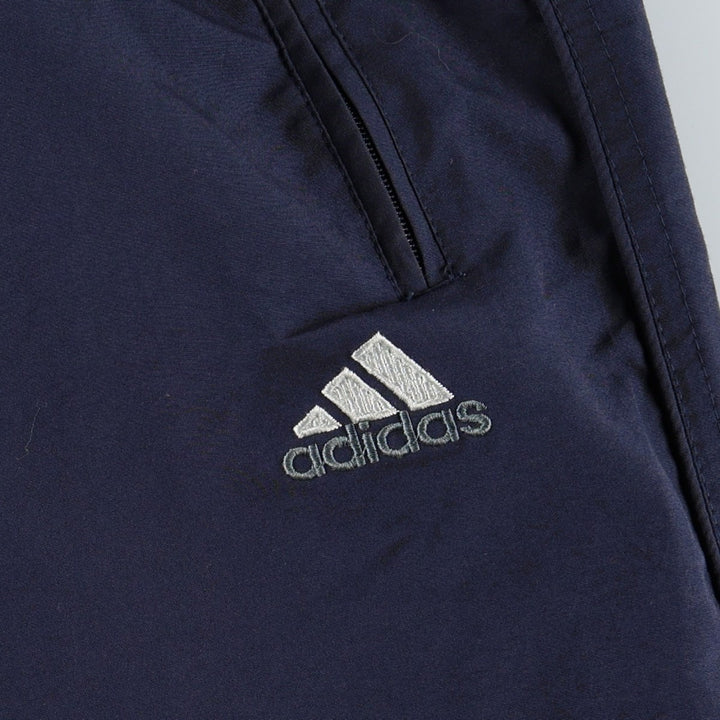 2000'S Adidas warm-up pants, nylon pants, crinkle pants, men's size XL polyester navy blue type Vintage Second Hand