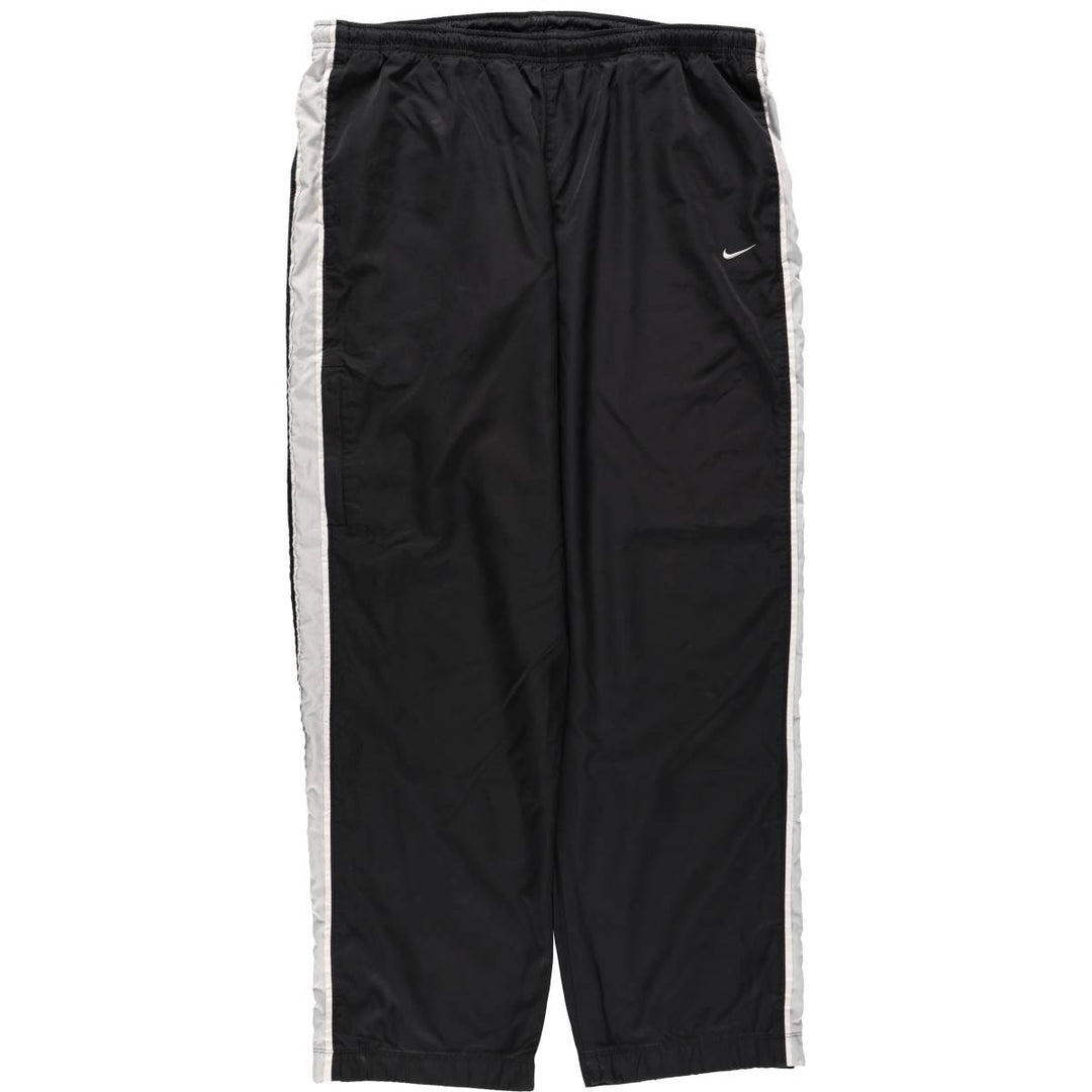 00'S Nike Warm-up Pants, Nylon Pants, Rustling Pants, Men's XL Size polyester black type Vintage Second Hand