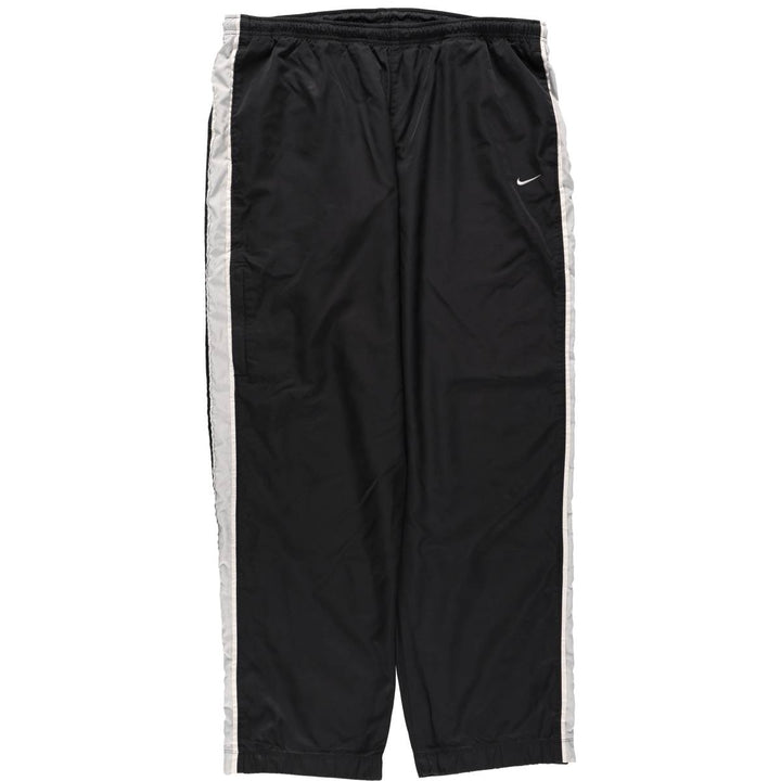 00'S Nike Warm-up Pants, Nylon Pants, Rustling Pants, Men's XL Size polyester black type Vintage Second Hand