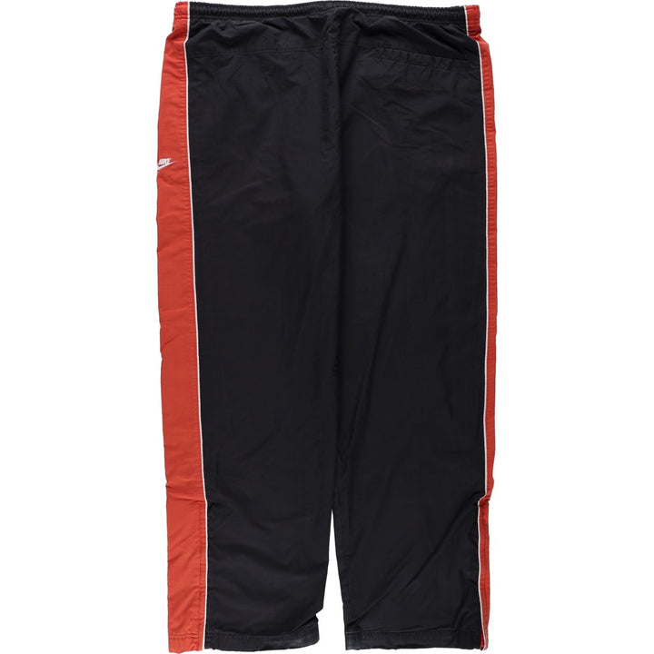 00'S Nike Warm-up Pants, Nylon Pants, Rustling Pants, Men's XL Size polyester black type Vintage Second Hand