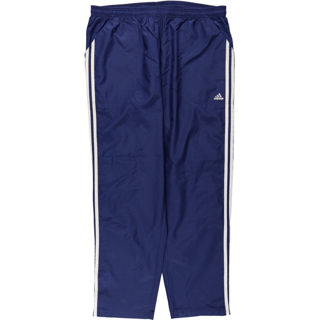 00'S Adidas warm-up pants, nylon pants, rustling pants, men's size L polyester navy blue type Vintage Second Hand
